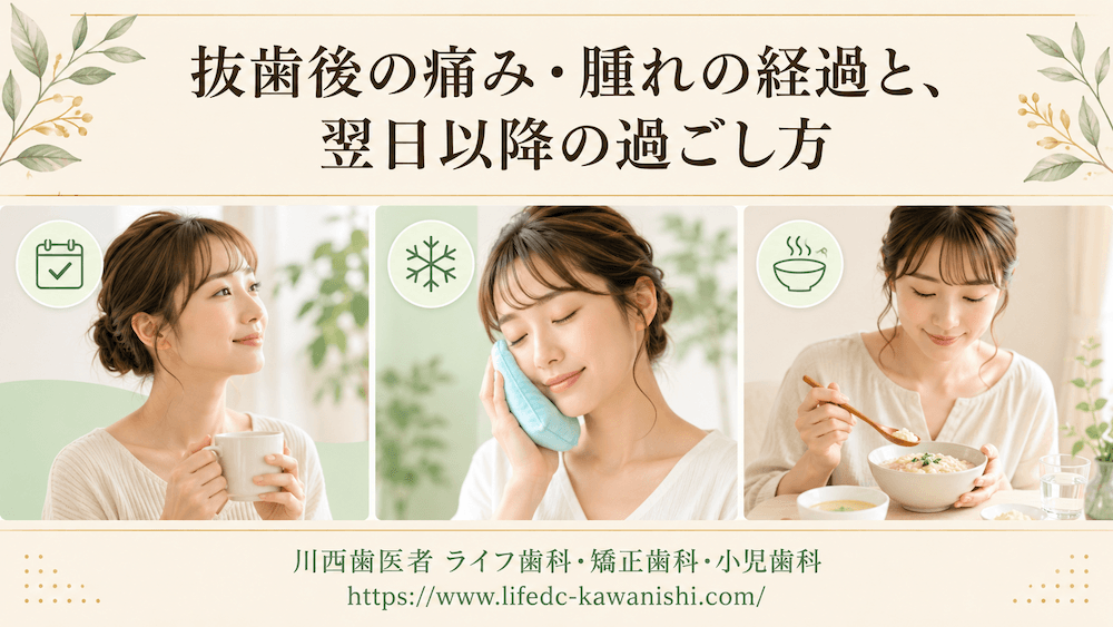抜歯後の痛み・腫れの経過と、翌日以降の過ごし方