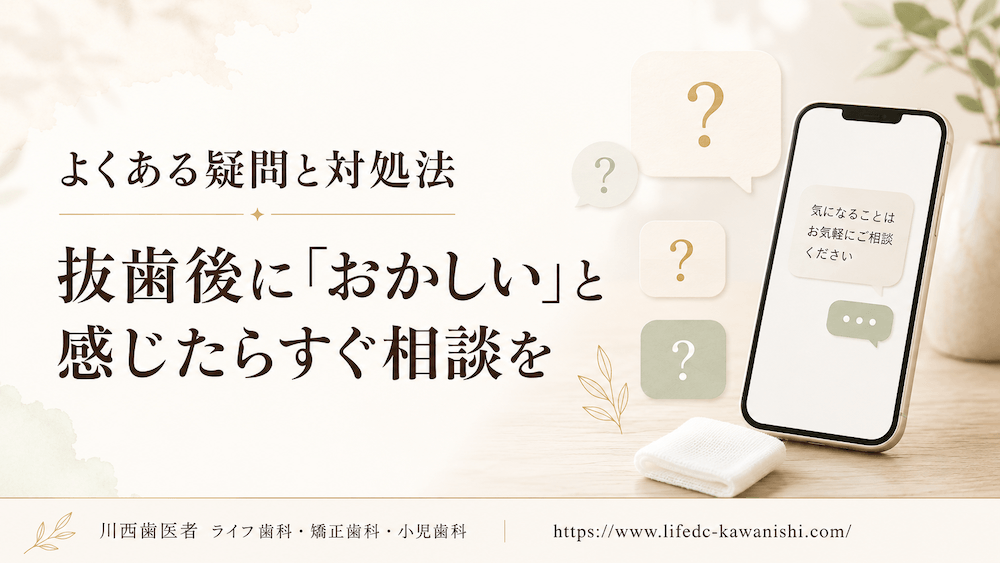 よくある疑問と対処法｜抜歯後に「おかしい」と感じたらすぐ相談を