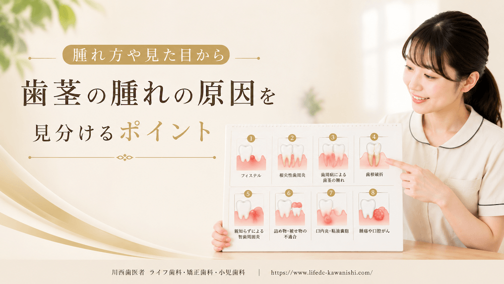 腫れ方や見た目から歯茎の腫れの原因を見分けるポイント